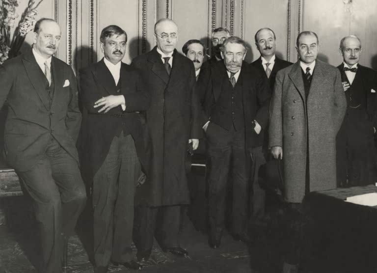 Le chancelier Brüning et Curtius à Paris en 1931 / Photo