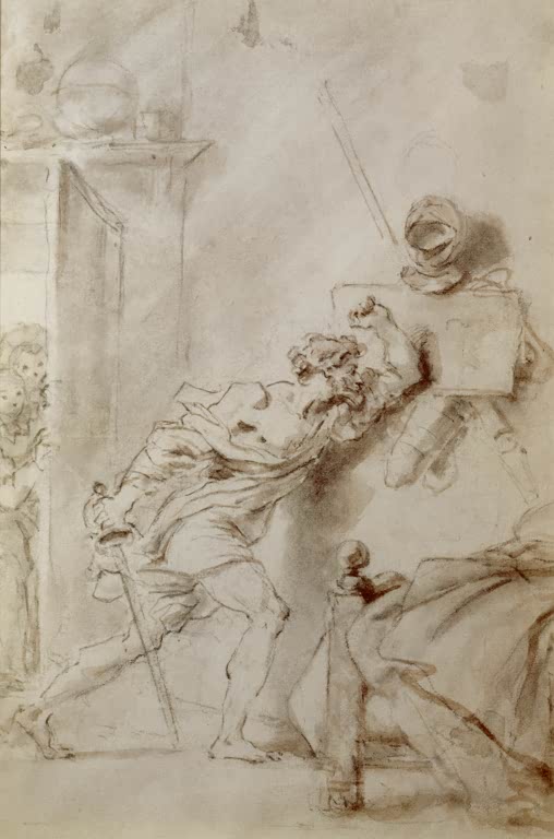 Cervantes, Don Quichotte / Dessin de Fragonard