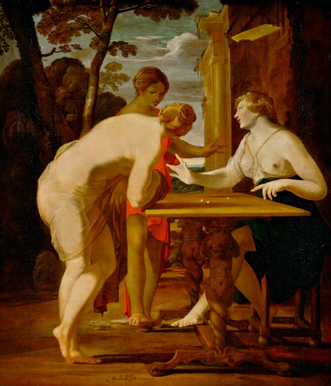 Les Joueuses de dés ou la Tuile (d'ap. les Emblemata d' Alc, 1650
