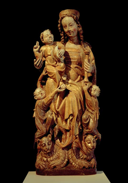 Löwenmadonna / Skulptur, um 1370
