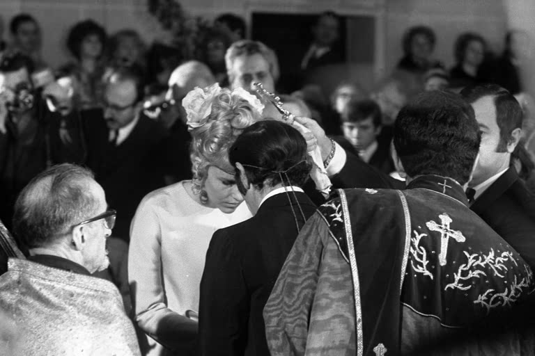 Mariage de Charles Aznavour avec Ulla Thorsell / Photo 1968