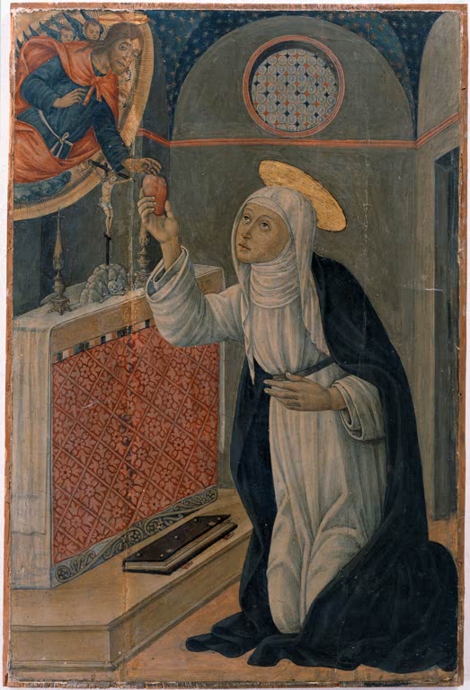Sainte Catherine de Sienne échange son coeur avec le Christ, 1500
