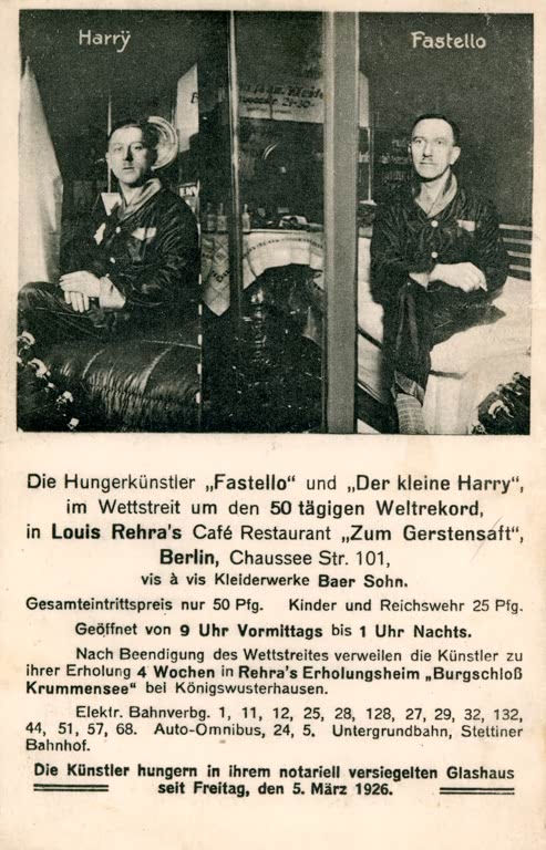 Hungerkünstler / Postkarte